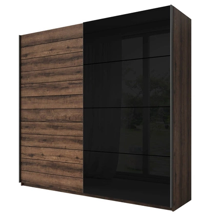 Zestaw mebli do sypialni Galaxy dąb monastery / czarny połysk nowoczesny komplet mebli idealnie sprawdzi się w nowoczesnych wnętrzach