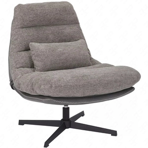 Fotel Felicia szary / szara ekoskóra funkcjonalny oraz nowoczesny fotel obrotowy z metalowymi nogami ozdobna poduszka