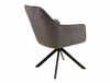 Krzesło tapicerowane Notti Brego ciemny szary nowoczesne krzesło obrotowe z metalowymi nogami stylowe krzesło kubełkowe