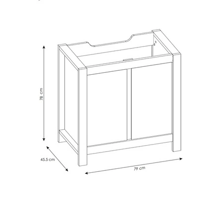 Szafka pod umywalkę Classic 80 cm dąb romański klasyczny design szafki osadzonej na stabilnej podstawie odporna na działanie wilgoci