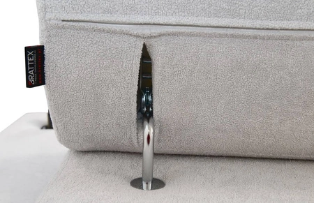 Narożnik z funkcją spania Flavio beżowy prawostronny elegancki narożnik z dostawką otwierany barek w boczku mebla