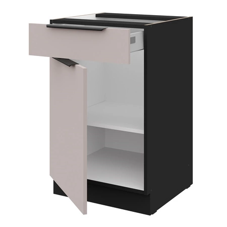 Szafka kuchenna stojąca z szufladą i półką Tarraco 50 D 1F 1S BB metalowe uchwyty krawędziowe szafka odporna na działanie wilgoci i uszkodzenia