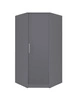 Szafa narożna Caspe antracytowa nowoczesny design wykończenie ABS oraz aluminiowe uchwyty