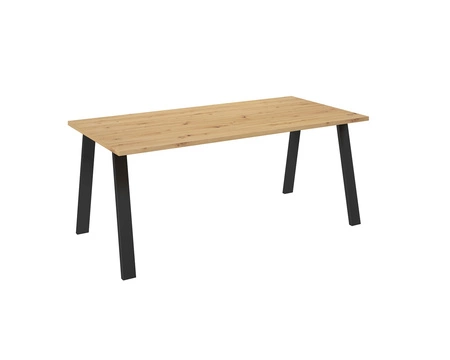 Stół Malden 185x90 cm dąb artisan / czarny prosta forma mebla wzbogacona o stylowe czarne nogi w stylu loftowym blat odporny na rozlanie cieczy