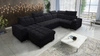 Narożnik z funkcją spania Luigi IV czarny lewostronny elegancki narożnik do salonu wykonany z miękkiej tkaniny typu velvet
