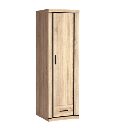Szafa Cali 58 cm dąb sonoma / czarny elegancka stylistyka mebla wzbogacona o stylowe czarne dodatki szafa z szufladą
