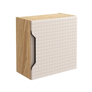 Szafka łazienkowa wisząca Luxor 35 cm dąb olejowany / beżowy szafka do łazienki o stylowym wykończeniu charakterystyczne ryflowanie