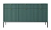 Komoda z szufladami Lovro 154 cm pastelowy zielony nowoczesny design zachwyci miłośników wyrazistych wnętrz