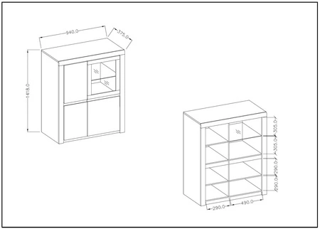 Witryna szeroka Laslo 94 cm dąb grandson wysoka jakość świetna propozycja do salonu lub pokoju dziennego