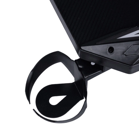 Biurko gamingowe Y-Striker czarne nowoczesne biurko wzbogacone oświetleniem LED blat pokryty karbonową powłoką