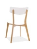 Krzesło drewniane Mosso 43x41 cm dąb / białe designerskie krzesło do kuchni oraz jadalni w stylu skandynawskim