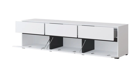 Szafka RTV Cross 180 cm biała nowoczesny design idealna szafka do salonu i pokoju dziennego geometryczny kształt