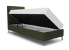 Łóżko kontynentalne Irvine 80x200 zielone stylowe łóżko z pojemnikiem na pościel i wysokim wezgłowiem zachwyca eleganckim designem