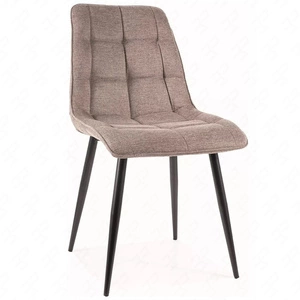 Krzesło tapicerowane Chic Brego beżowe stylowa tkanina nowoczesne krzesło z metalowymi nogami