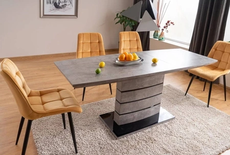 Krzesło tapicerowane Chic żółte nowoczesne oraz funkcjonalne krzesło z metalowymi nogami