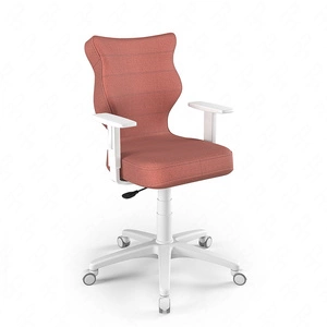 Krzesło do biurka Duo różowe idealne do wzrostu 159-188 cm ergonomiczne siedzisko regulowane podłokietniki odporna tkanina