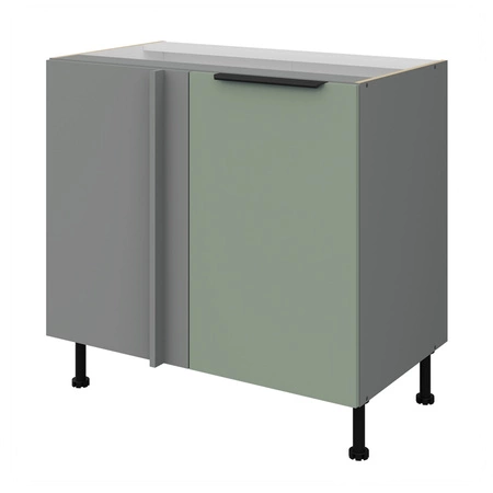 Szafka kuchenna narożna dostawiana Treviso Ant 105 ND 1F BB lewa fronty szafki kuchennej wykończone w technologii anti fingerprint