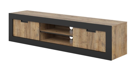 Zestaw mebli do salonu Tudor dąb samdal / czarny stylowe meble o ciekawym designie z drzwiami przesuwnymi meblościanka do salonu