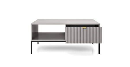 Stolik kawowy Lovro szary z szufladami nowoczesny design blat odporny na rozlane ciecze