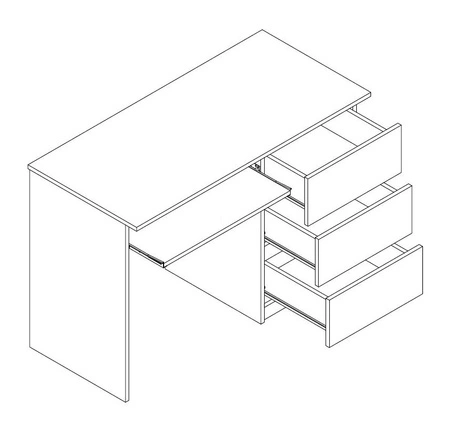Biurko z szufladami Simple 110 cm dąb riviera funkcjonalny mebel do pokoju młodzieżowego lub biura