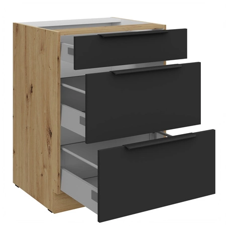 Zestaw mebli kuchennych Alatri Ar 255 cm stylowe szafki kuchenne z frontami wykonanymi w technologii anti fingerprint metalowe uchwyty