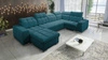 Narożnik z funkcją spania Luigi IV turkusowy lewostronny elegancki narożnik do salonu wykonany z miękkiej tkaniny typu velvet