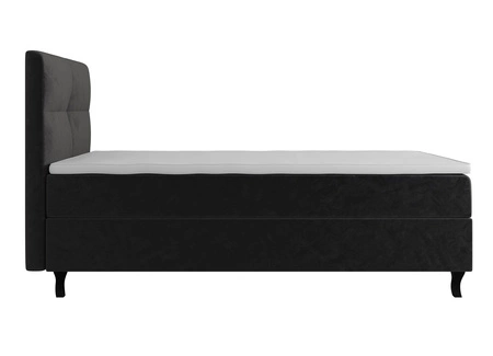 Łóżko kontynentalne Melba 90x200 grafitowe w nowoczesnym skandynawskim stylu z tapicerowanym zagłówkiem łóżko z pojemnikiem