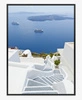 Plakat widok na morze Santorini 70x100 plakat w ramie precyzyjny wydruk ze stylową grafiką doskonała dekoracja do salonu lub sypialni