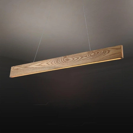 Lampa wisząca Wooden II 90 cm 10W 3000K stylowa i elegancka lampa nad stół z wbudowanymi ledami wykończenie w kolorze drewna