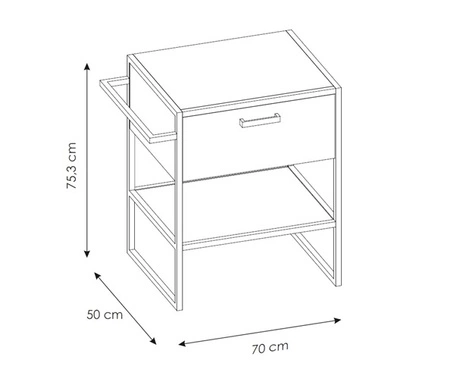 Szafka pod umywalkę nablatową Brooklin 70 cm dąb craft złoty funkcjonalna szafka do łazienki z szufladą poręczny uchwyt na ręcznik