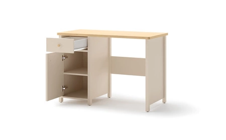 Biurko Story 110 cm beżowy / dąb vincenza bielona modne biurko z szufladą do pokoju młodzieżowego ergonomiczny mebel z obszernym blatem