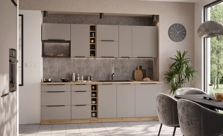 Szafka kuchenna narożna dostawiana Fiuggi Ar 105 ND 1F BB prawa fronty szafki kuchennej wykończone w technologii anti fingerprint