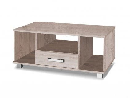 Stolik kawowy z szufladami Maximus 110 cm dąb sonoma jasny nowoczesny design obrzeża stolika wykończone specjalną okleiną ABS