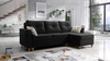 Narożnik z funkcją spania Topeka czarny prawostronny stylowy i nowoczesny design wpisujący się w każdą aranżację