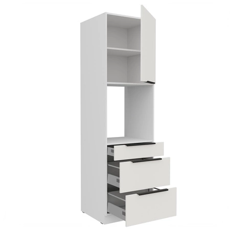 Słupek kuchenny Corato Wh 60 DPS-210 3S 1F szafka z szufladami do zabudowy piekarnika fronty wykonane w technologii anti fingerprint