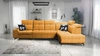 Narożnik z funkcją spania Buffalo XI żółty prawostronny stylowy narożnik rozkładany z trzema pojemnikami na pościel welurowa tkanina