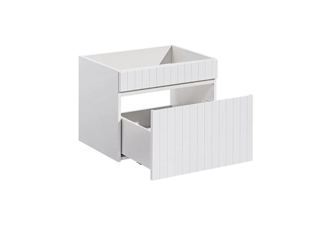 Zestaw mebli łazienkowych Iconic biały stylowe meble do łazienki z ryflowaniami odporne na działanie czynników zewnętrznych