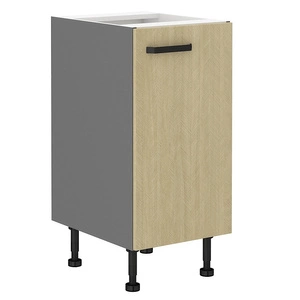 Szafka kuchenna stojąca z półką Chevron 40 D 1F BB fronty z ozdobnym dekorem jodełki szafka odporna na działanie wilgoci i uszkodzenia