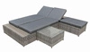 Łóżko ogrodowe Diabolico szare elegancki charakter oryginalna forma wielofunkcyjny regulowany mebel ogrodowy wykonany z technorattanu