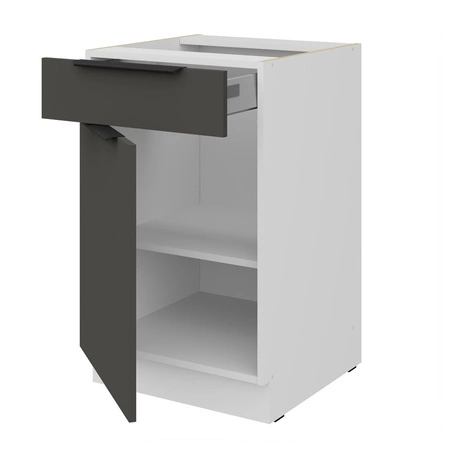 Szafka kuchenna stojąca z szufladą i półką Aversa Wh 50 D 1F 1S BB fronty szafki kuchennej wykończone w technologii anti fingerprint
