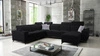 Narożnik z funkcją spania Kelly Sleek VIII czarny prawostronny stylowy narożnik do salonu zapewnia komfort podczas wypoczynku