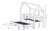 Łóżko dziecięce Chip 90x190 cm szare drewniane łóżko domek z pojemnymi szufladami  łóżko 2 osobowe wysuwane do pokoju dziecka