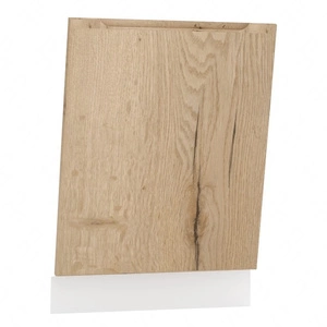 Front do zmywarki Zova FZ 45 P.U 596x713 dąb halifax / biały odporny na parę wodną wysoką temperaturę i rozlaną ciecz frezowany uchwyt