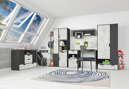 Komoda z szufladami Nano 120 cm grafit / enigma bezproblemowe korzystanie i trwałość stylowy oraz funkcjonalny dodatek do gabinetu i pokoju nastolatka