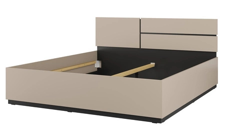 Łóżko Cross 180x200 cm ciemny beżowy idealne łóżko do stylowej sypialni z wysokim zagłówkiem