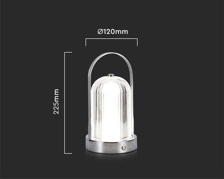 Lampka nocna Doro srebrna 1W 3000K-6000K designerska konstrukcja lampa stołowa w stylu nowoczesnym metalowa podstawa