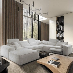 Narożnik z funkcją spania Viano VIII Lux szary popiel lewostronny designerski narożnik z wysuwanym podnóżkiem pojemniki na pościel