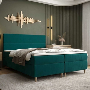 Łóżko kontynentalne Bing 180x200 turkusowy w nowoczesnym skandynawskim stylu z charakterystycznym wezgłowiem