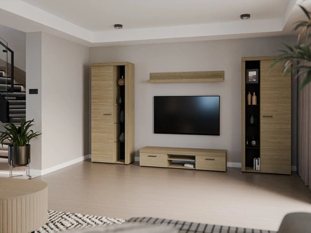 Meblościanka Rene XL dąb olejowany doskonała meblościanka dla miłośników nowoczesnych aranżacji o eleganckim charakterze