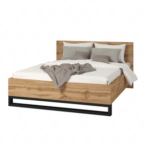 Łóżko Halle S 160x200 dąb wotan stylowy design stabilne łóżko do sypialni o ciekawej stylistyce uniwersalna kolorystyka